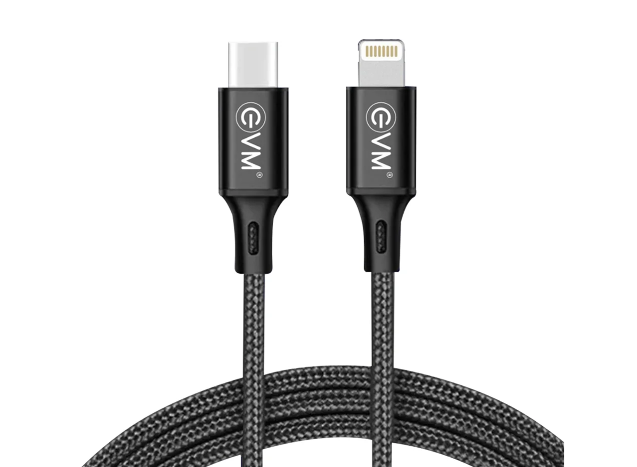 EVM Type-C to Lightning Data cable (Metal head nylon braided cable) EVM-CL-02